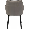 Chaise avec accoudoirs Modino velours gris Kare Design