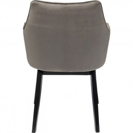 Chaise avec accoudoirs Modino velours gris Kare Design