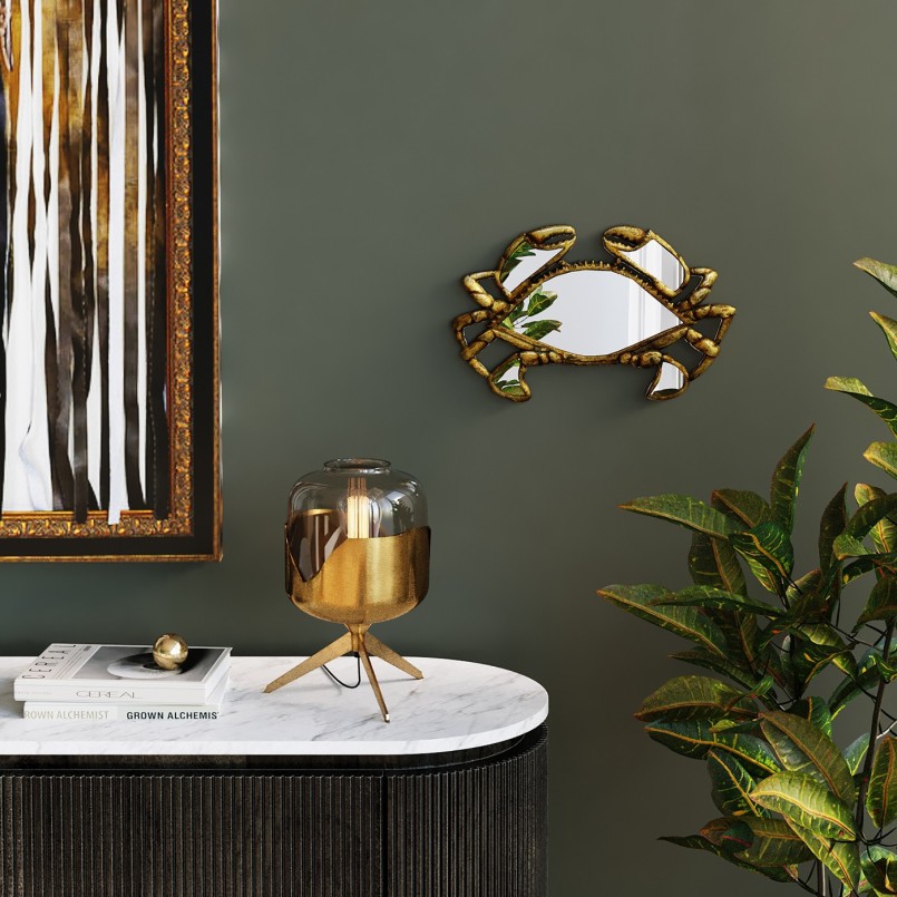 Table Lamp Golden Goblet Ball Kare Design