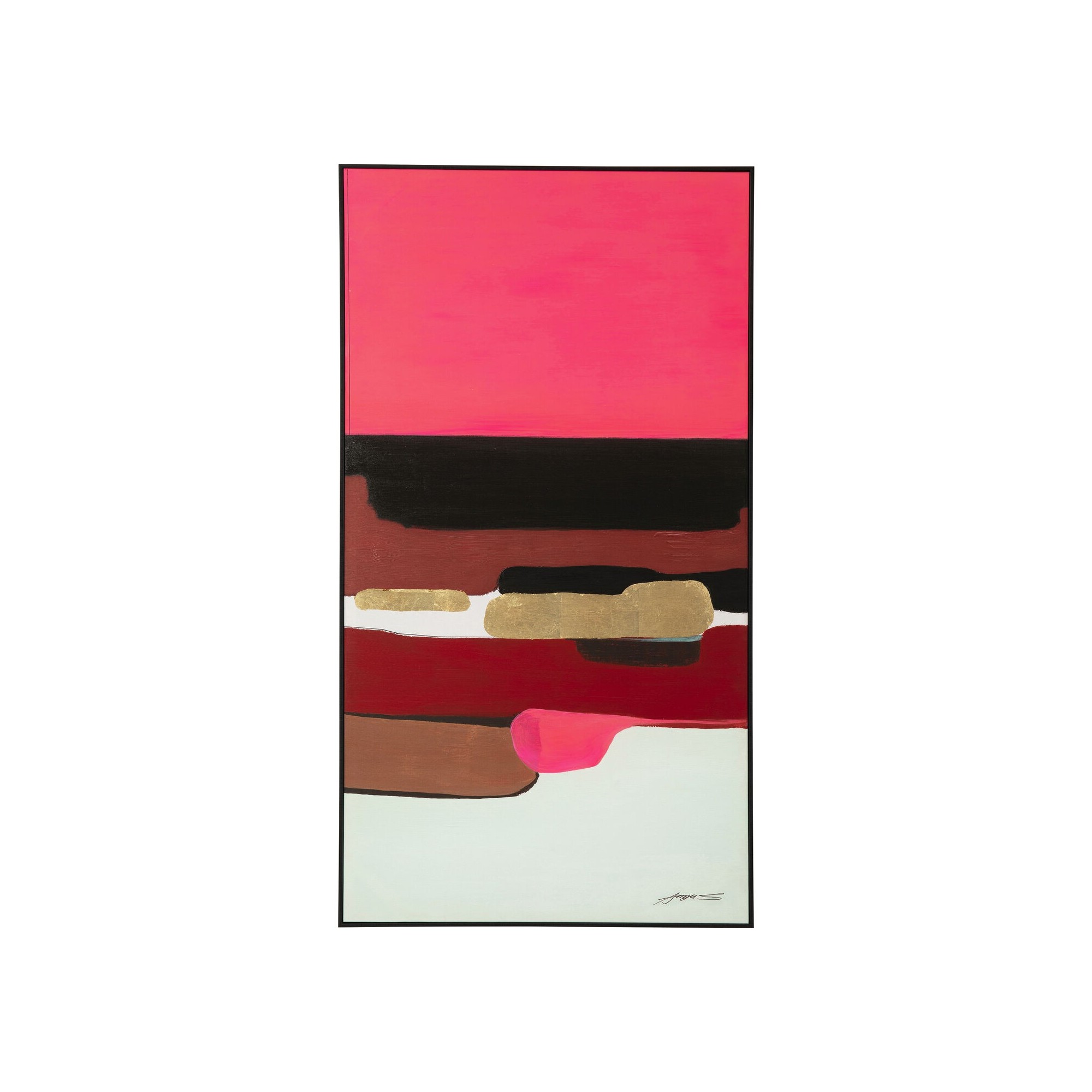 Peinture Frame Abstract Shapes rose 73x143cm Kare Design