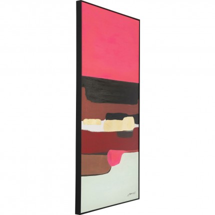 Peinture Frame Abstract Shapes rose 73x143cm Kare Design