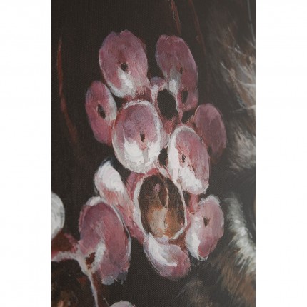 Peinture tigre fleurs 90x140cm Kare Design