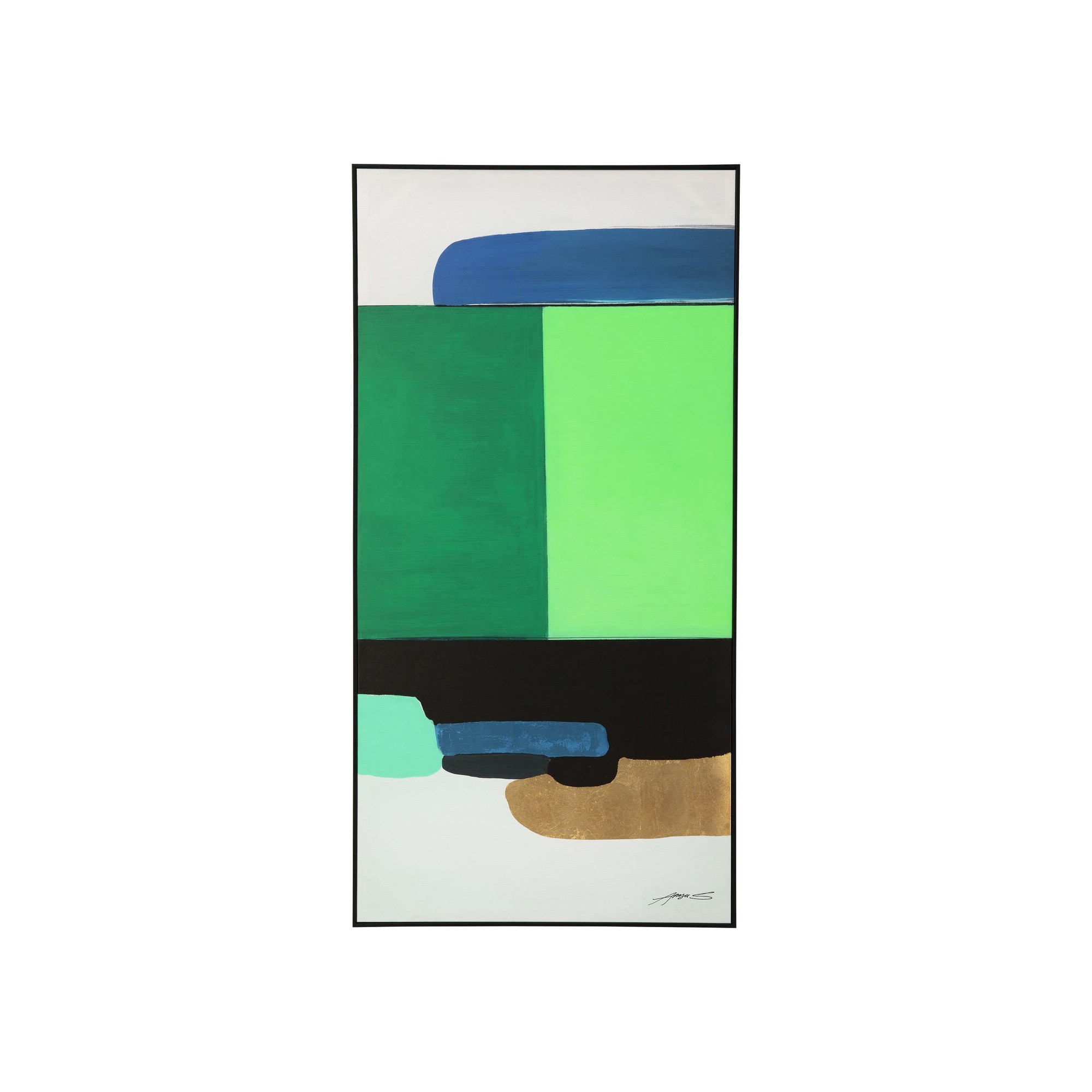 Peinture Frame Abstract Shapes vert 73x143cm Kare Design