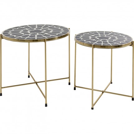 Tables d'appoint Priya noires set de 2 Kare Design
