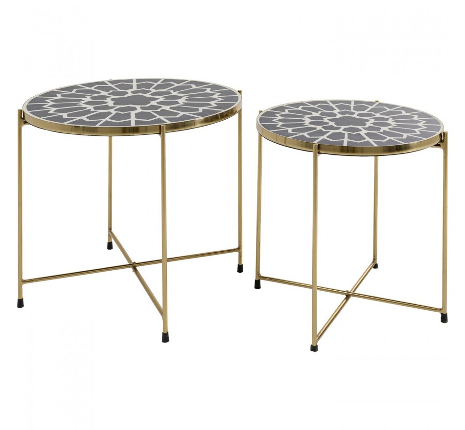 Tables d'appoint Priya noires set de 2 Kare Design