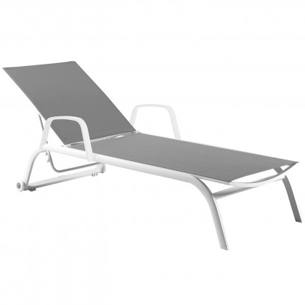 Recamiere with armrests Zaragoza white and grey Gescova