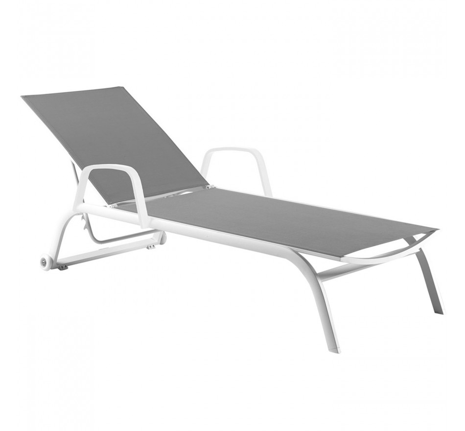 Recamiere with armrests Zaragoza white and grey Gescova Recamiere with armrests Zaragoza white and grey Gescova
