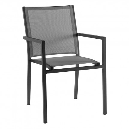 Outdoor chair with armrests Bari black Gescova