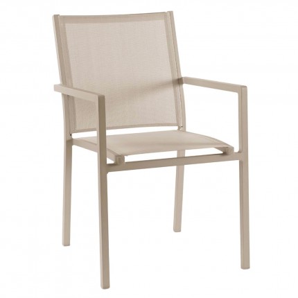 Chaise de jardin avec accoudoirs Bari taupe Gescova