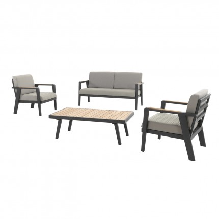 Salon de jardin Guadeloupe gris anthracite Gescova