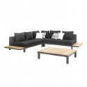 Salon de jardin Hawai noir et gris anthracite Gescova