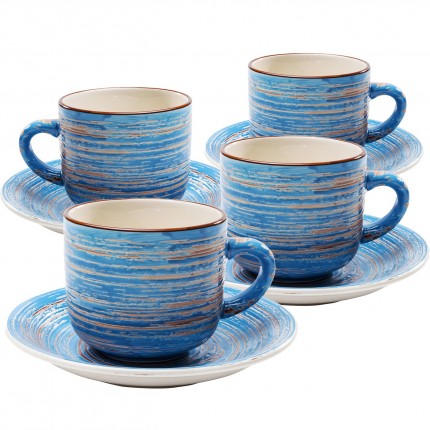 Tasses Swirl Blue set de 4 Kare Design