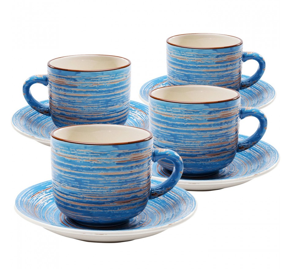 Tasses Swirl Blue set de 4 Kare Design