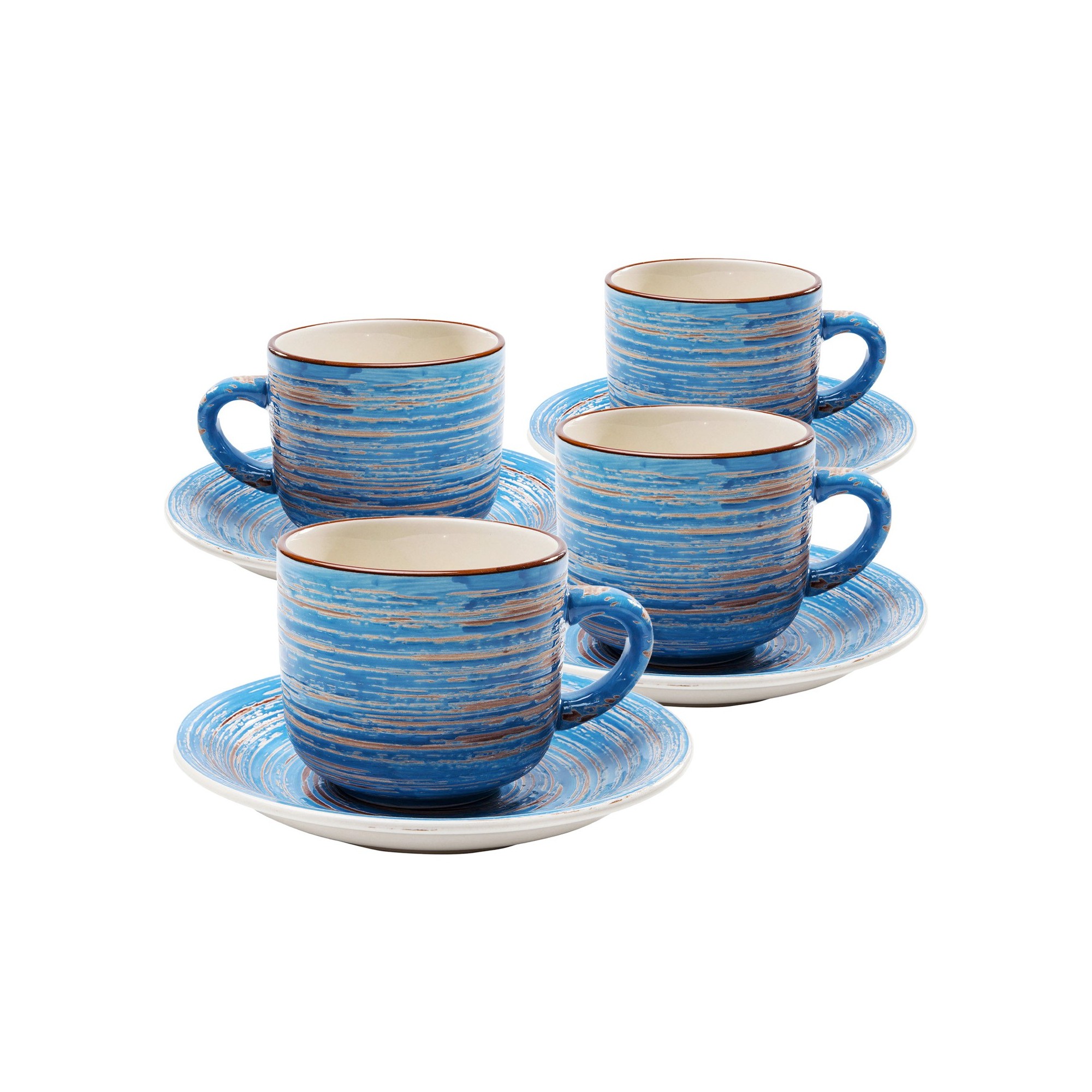 Tasses Swirl Blue set de 4 Kare Design
