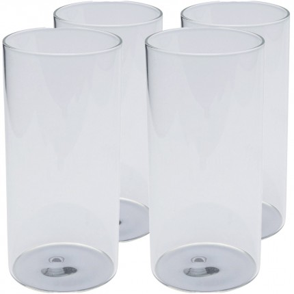 Verres hauts Electra argentés set de 6 Kare Design