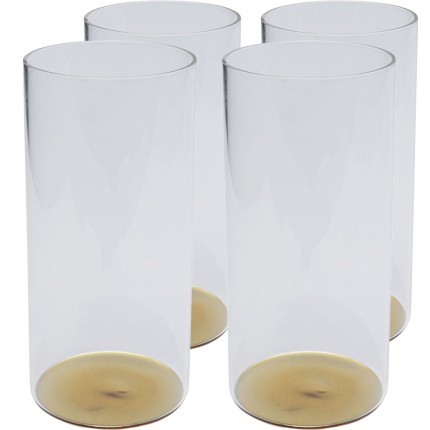 Verres à eau Electra dorés 15cm set de 4 Kare Design