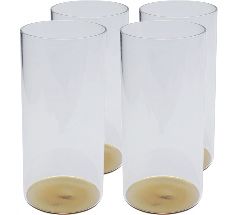 Verres à eau Electra dorés 15cm set de 4 Kare Design