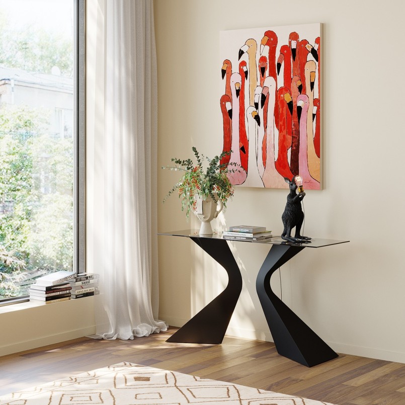 Console Gloria noire 140x45cm Kare Design