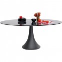 Table Grande Possibilita 180x120cm noire verre fumé Kare Design
