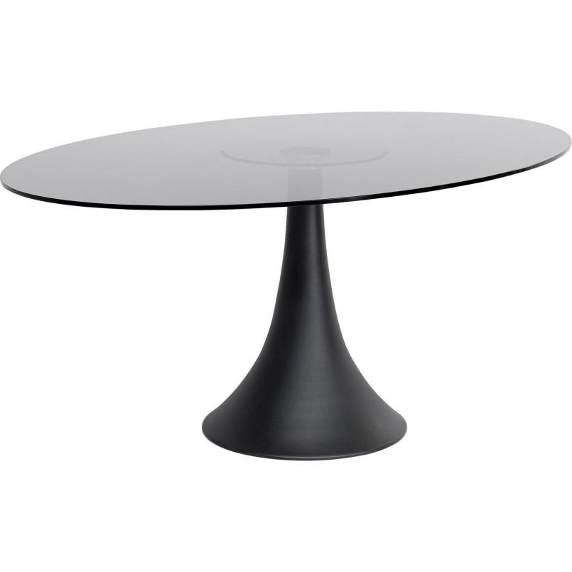 Table Grande Possibilita 180x120cm noire verre fumé Kare Design