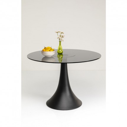 Table Grande Possibilita 110cm noire et verre fumé Kare Design