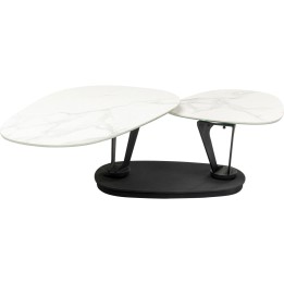 Table basse Franklin 150x58cm effet marbre blanc Kare Design