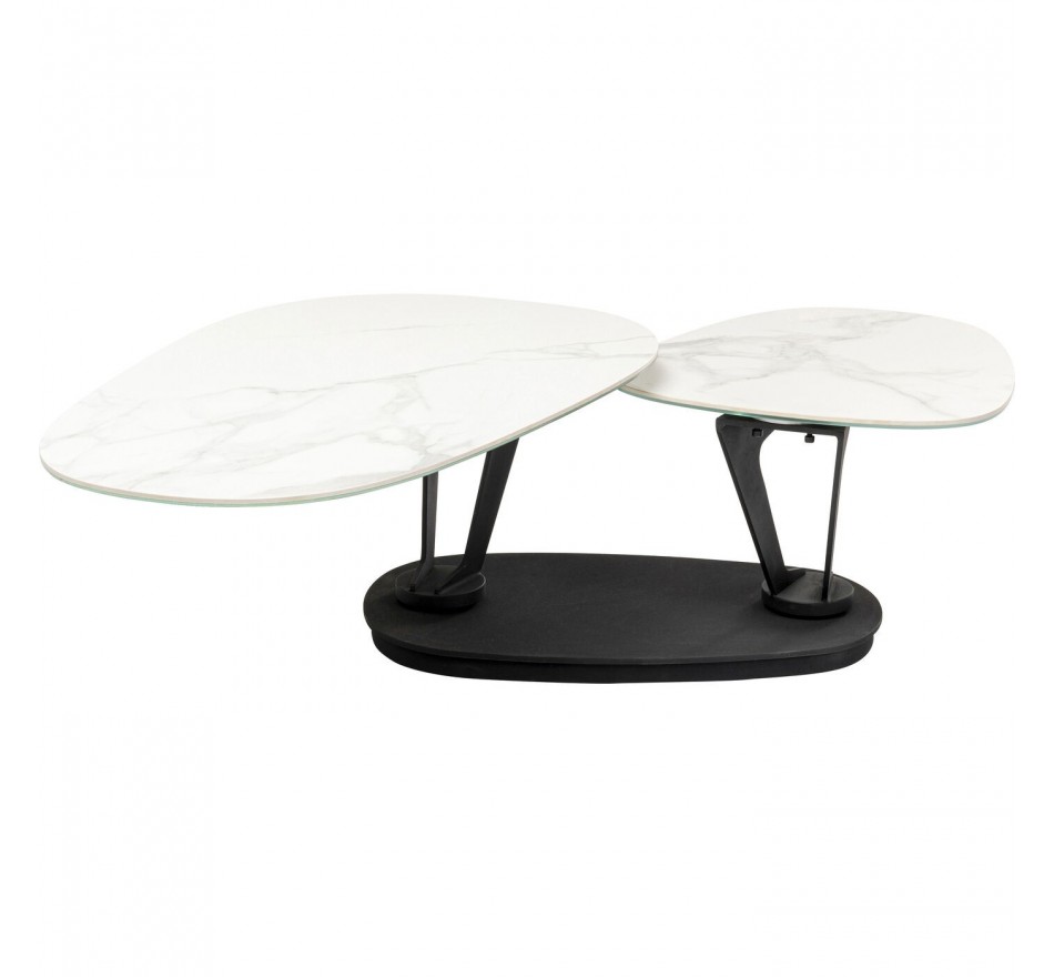 Table basse Franklin 150x58cm effet marbre blanc Kare Design