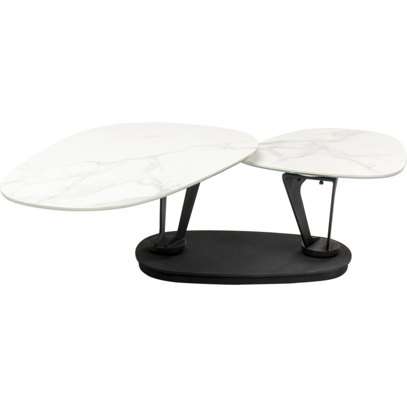 Table basse Franklin 150x58cm effet marbre blanc Kare Design