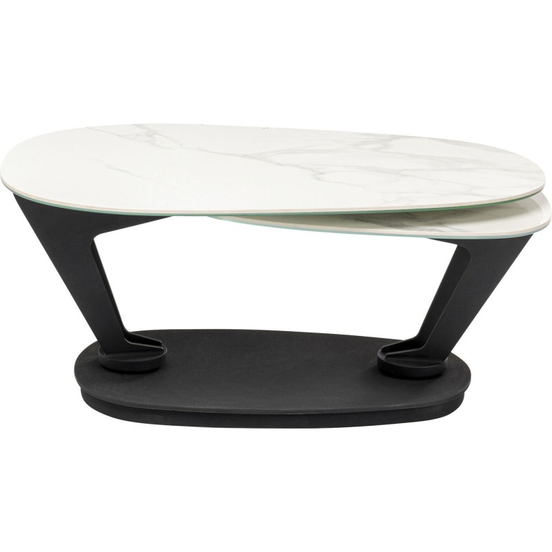 Table basse Franklin 150x58cm effet marbre blanc Kare Design