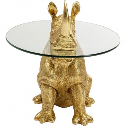 Table d'appoint rhinocéros doré Kare Design