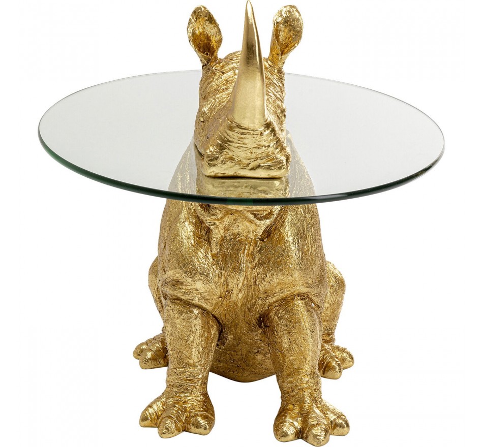 Table d'appoint rhinocéros doré Kare Design
