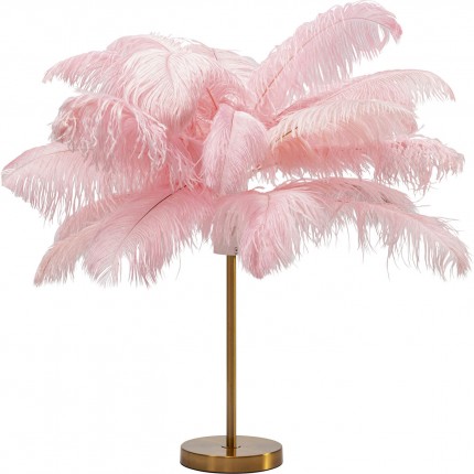 Lampe de table plumes roses Kare Design