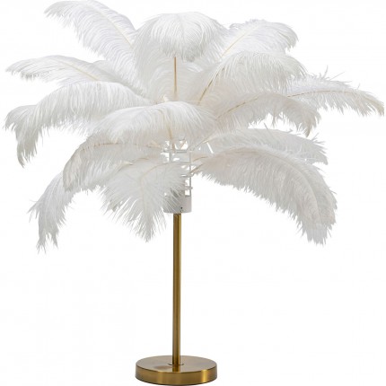 Lampe de table plumes blanches 60cm Kare Design