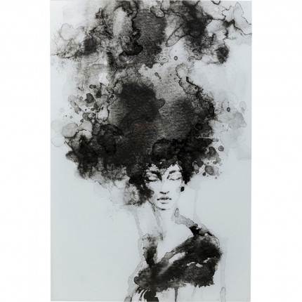 Tableau en verre fumée cheveux 100x150cm Kare Design