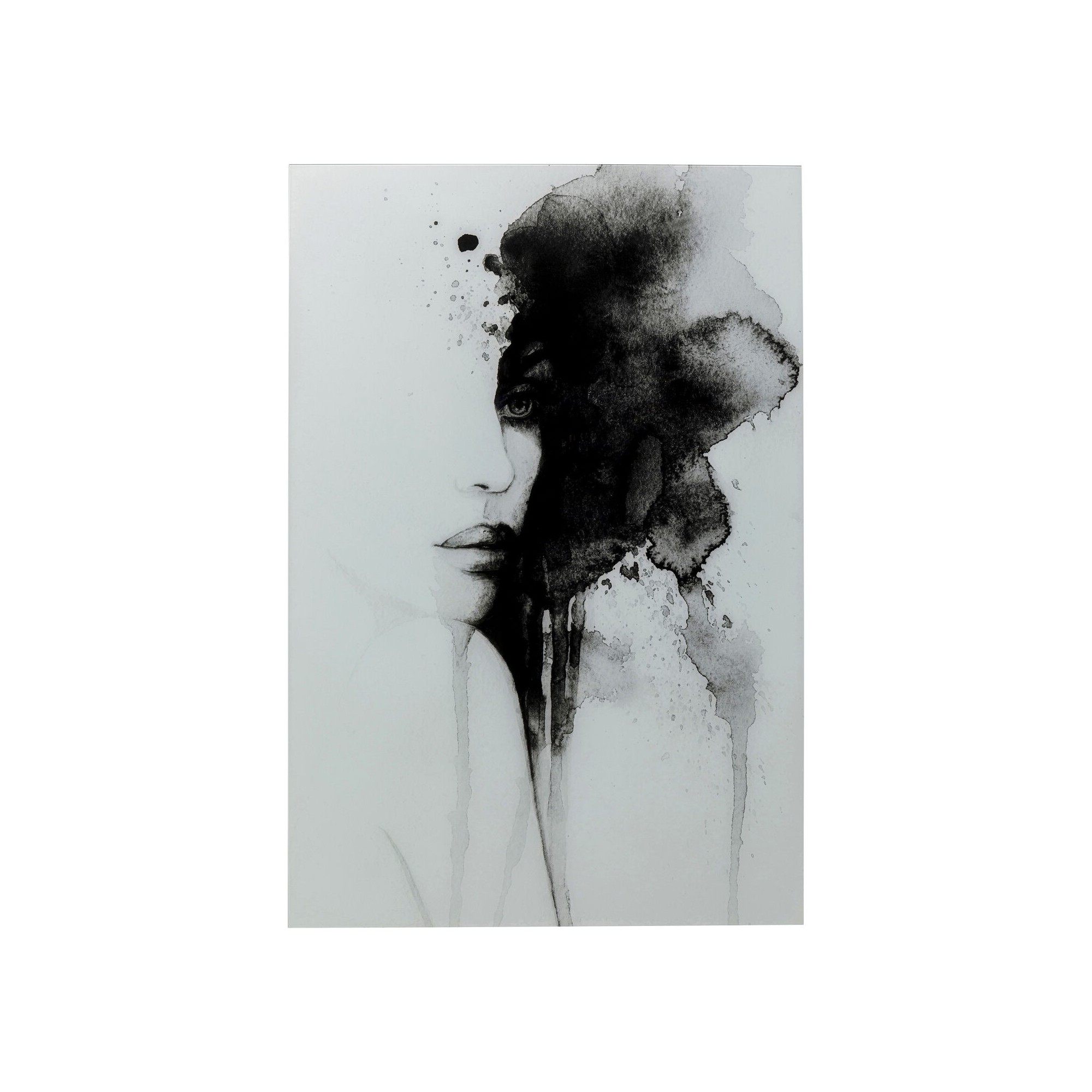 Tableau en verre fumée visage 100x150cm Kare Design