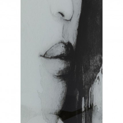 Tableau en verre fumée visage 100x150cm Kare Design