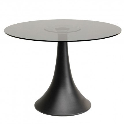 Table Grande Possibilita 110cm noire et verre fumé Kare Design