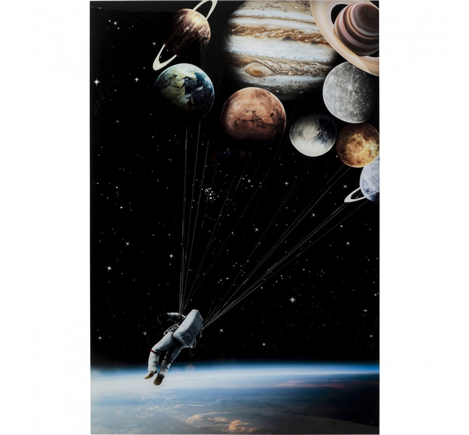Tableau en verre Astronaute volant 100x150cm Kare Design