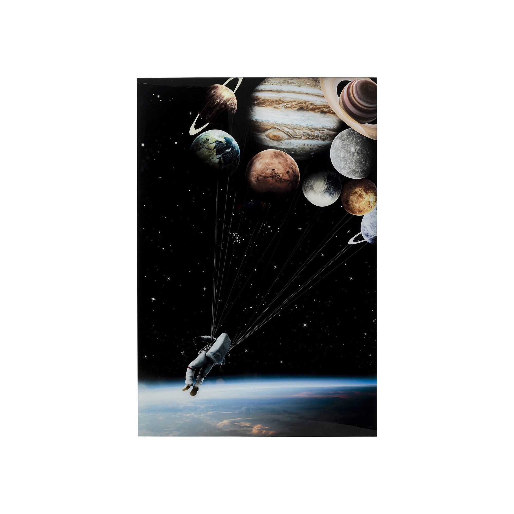 Tableau en verre Astronaute volant 100x150cm Kare Design