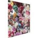 Tableau en verre poissons et fleurs 120x120cm Kare Design