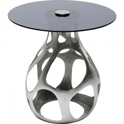 Table d'appoint Volcano 60cm argentée Kare Design