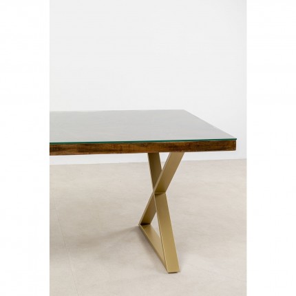 Table Conley Cross 180x90cm pieds laiton Kare Design