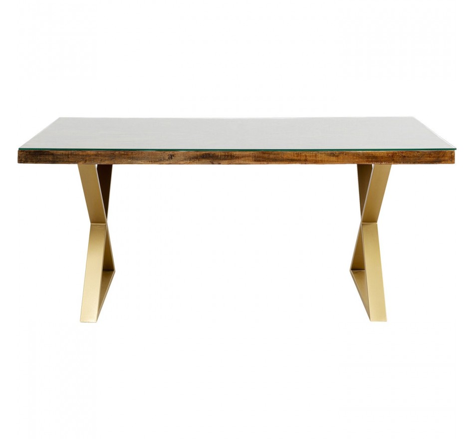 Table Conley Cross 180x90cm pieds laiton Kare Design