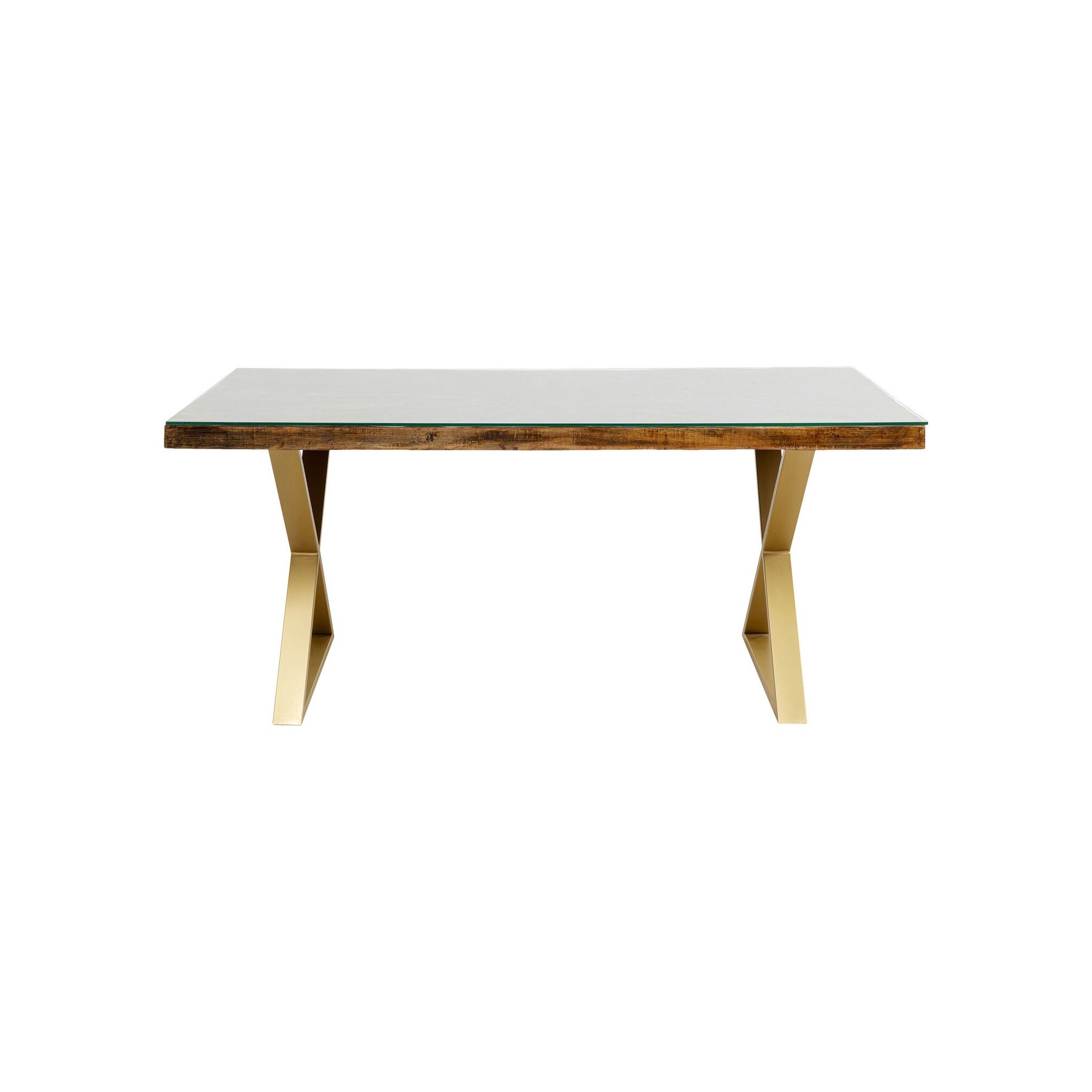 Table Conley Cross 180x90cm pieds laiton Kare Design