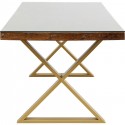 Table Conley Cross 180x90cm pieds laiton Kare Design