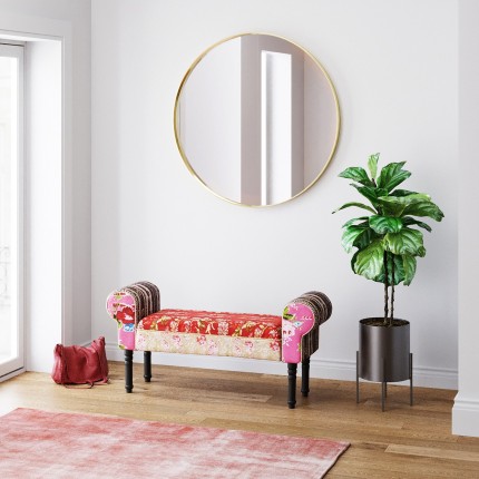 Miroir Curve rond laiton 100cm Kare Design