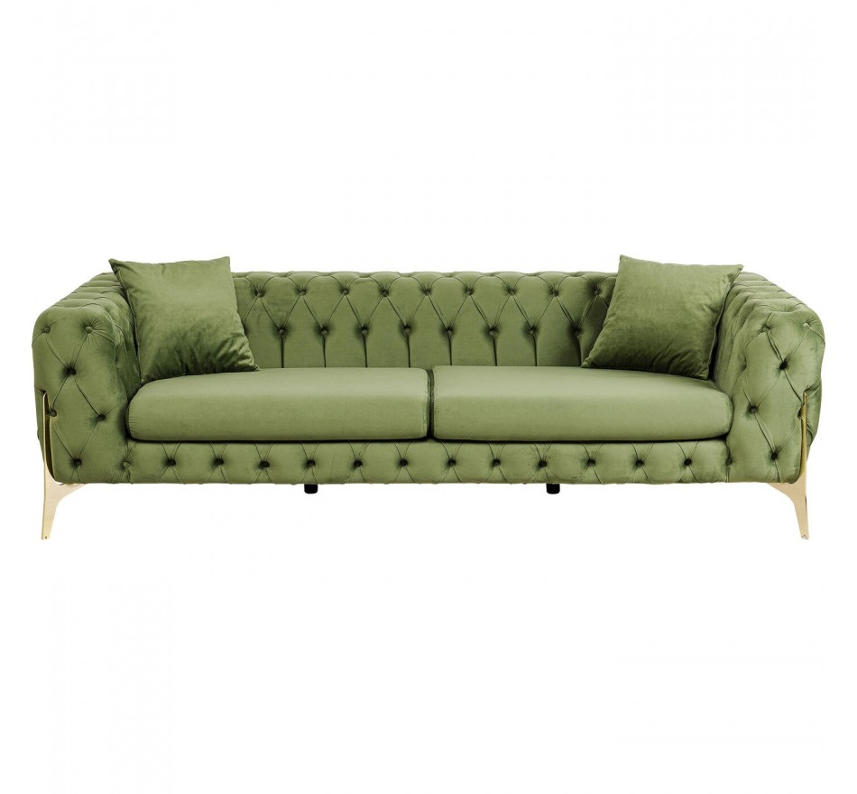 Canapé Bellissima 3 places velours vert Kare Design