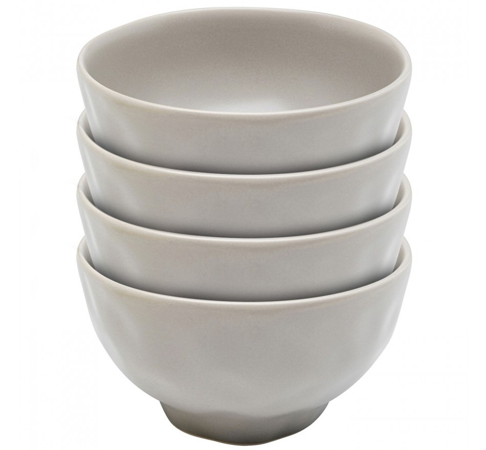 Bols Organic gris 15cm set de 4 Kare Design
