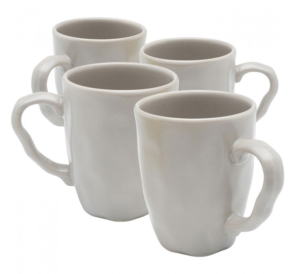 Mugs Organic gris set de 4 Kare Design