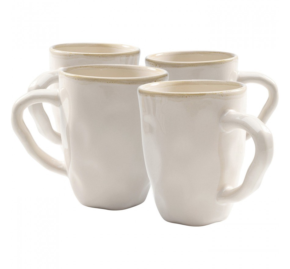 Tasses Organic blanches set de 4 Kare Design